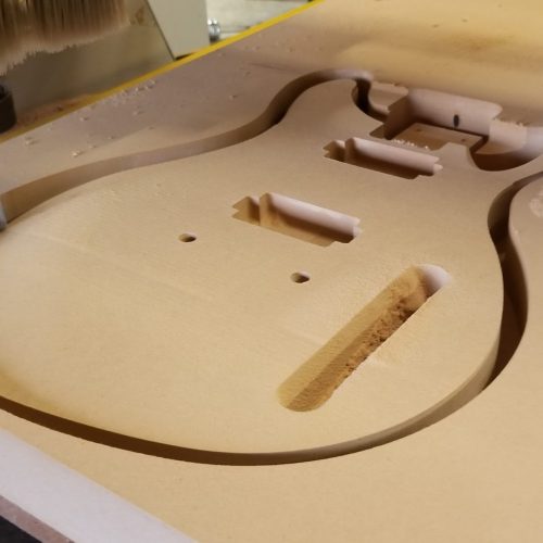 Custom guitar body in MDF test